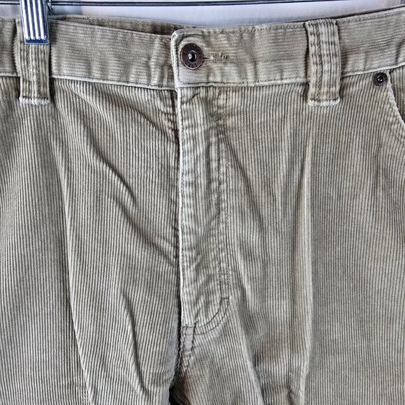 LL Bean Pants Mens 40x30 Beige Tan Corduroy Carpenter Autmncore Fallcore Stretch - Picture 3 of 11